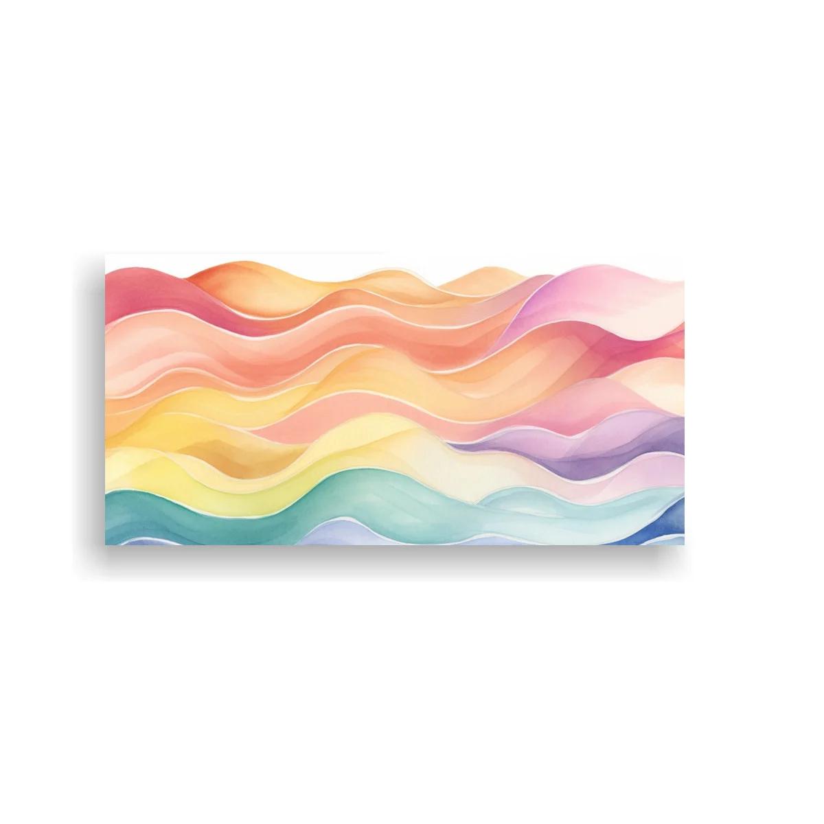 Cuadro ondas abstractas en capas pastel