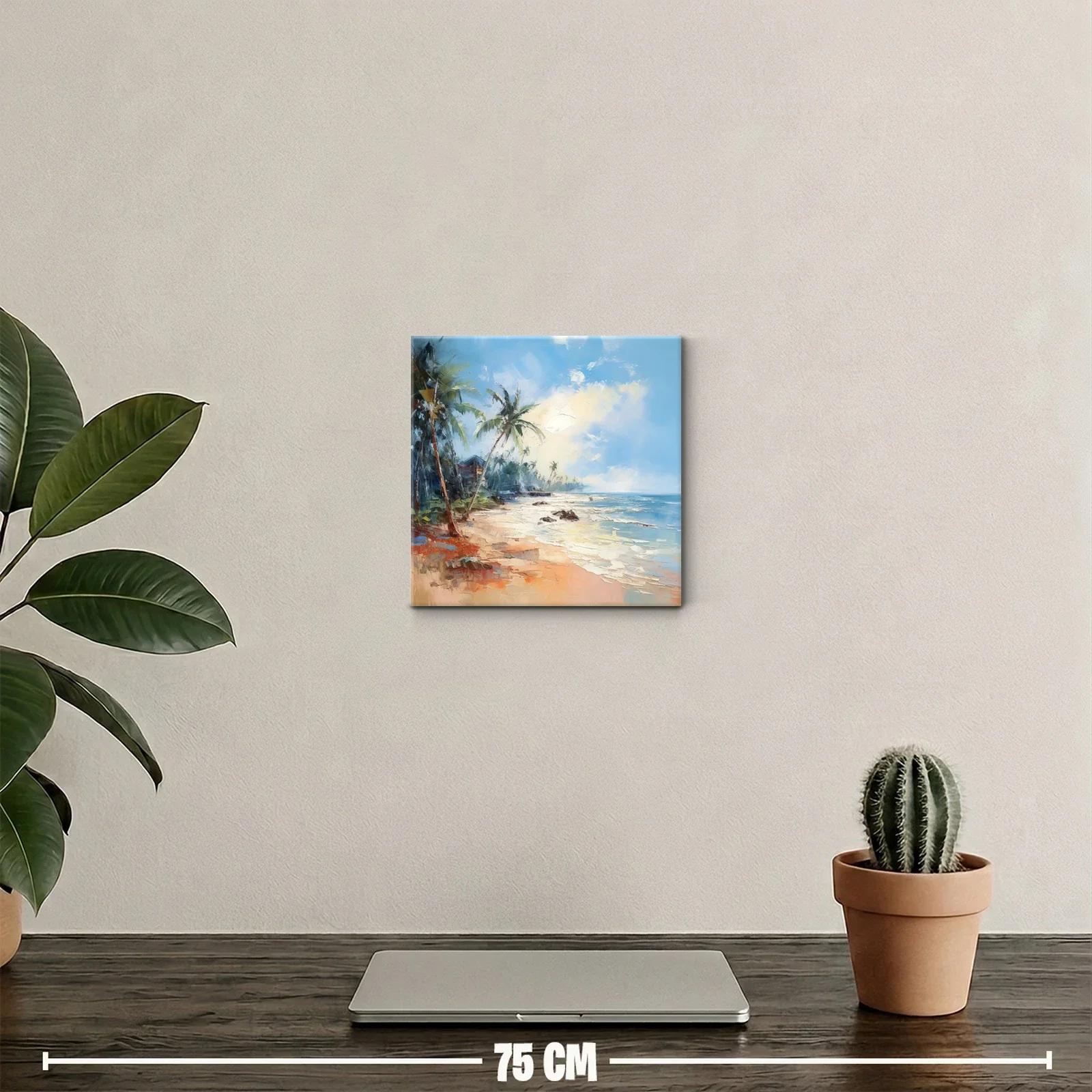 Paisaje costero con palmeras y mar azul brillante — miniatura 2