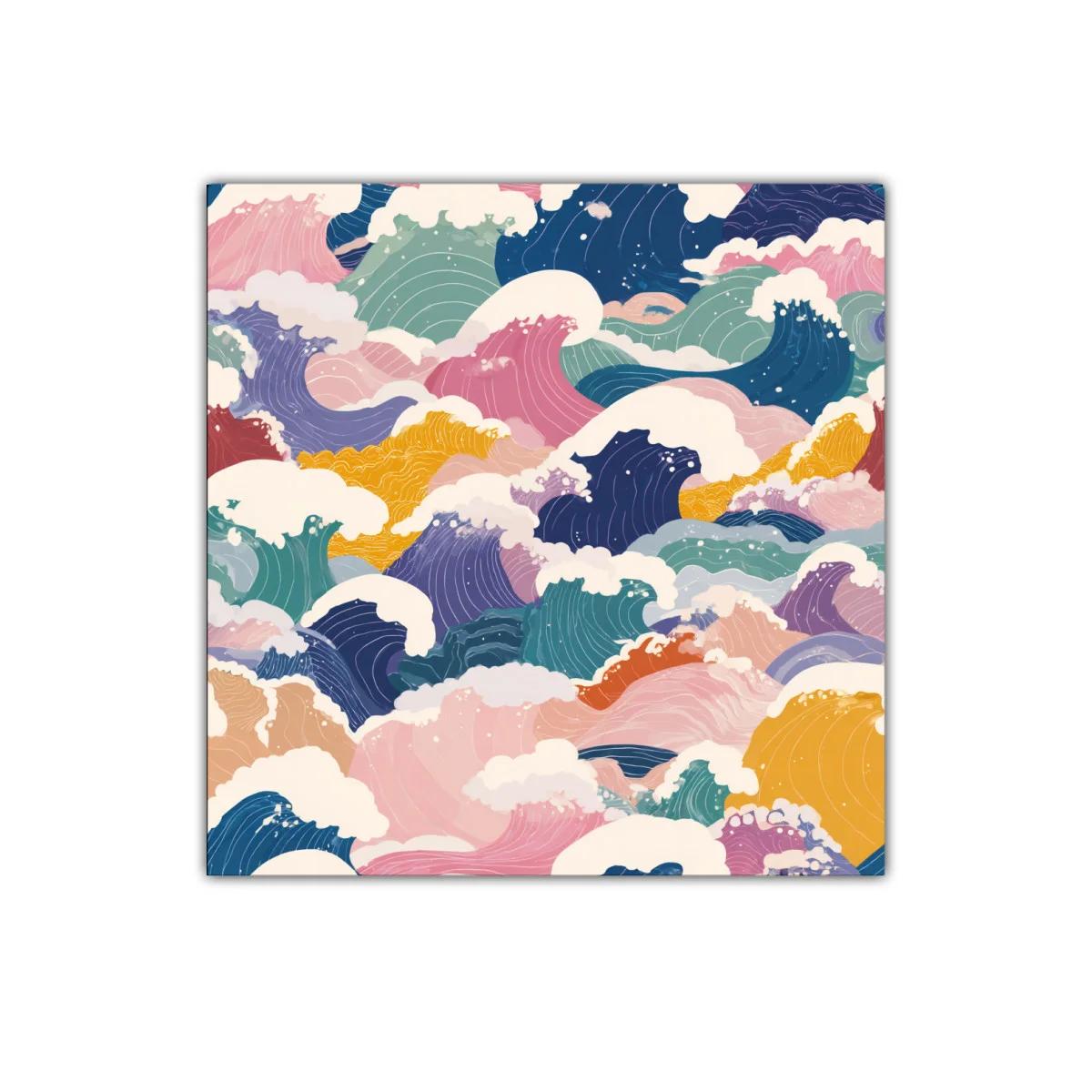 Cuadro decorativo con olas abstractas y coloridas — imagen principal