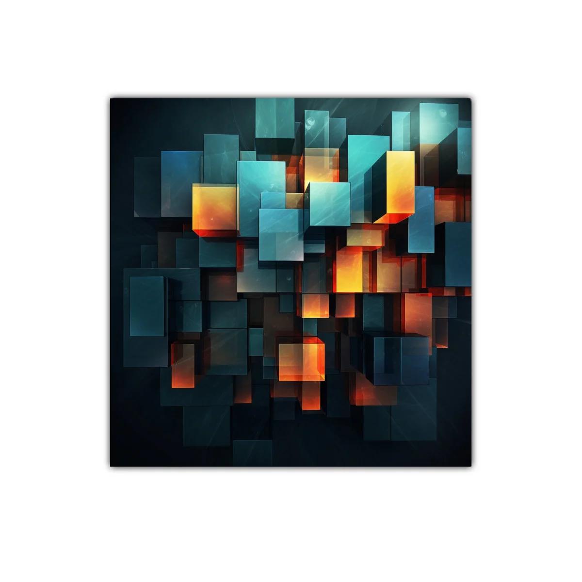 Composición geométrica con luces cálidas y frías — imagen principal