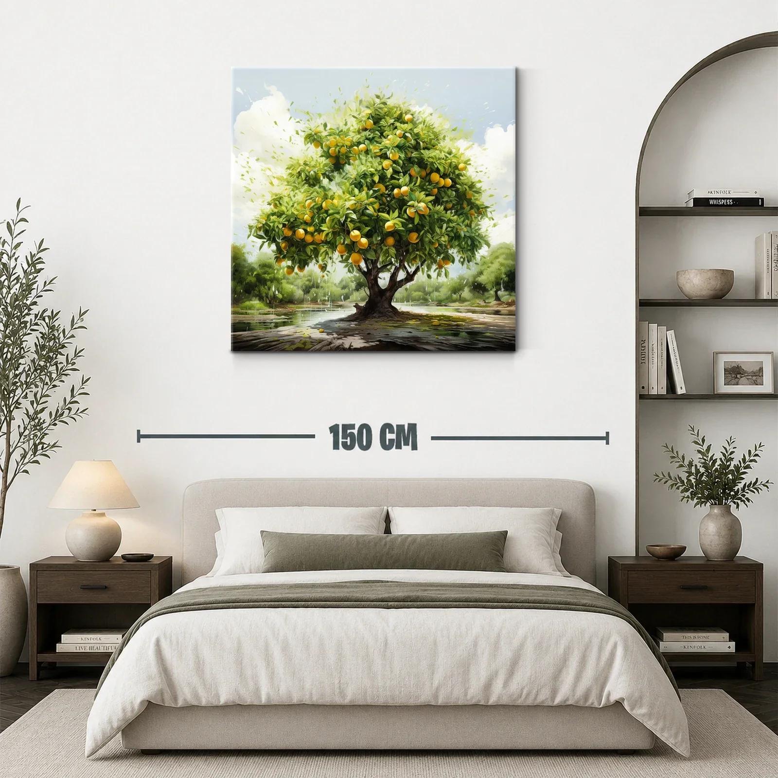 Árbol de naranjas vibrante con paisaje natural sereno — miniatura 3