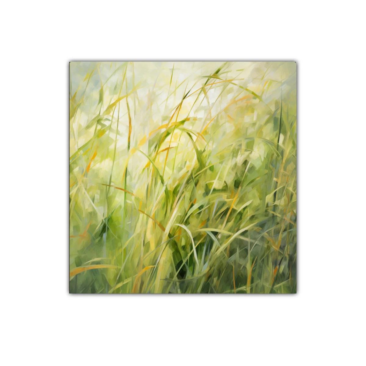 Cuadro decorativo con paisaje de hierbas y luz natural — imagen principal