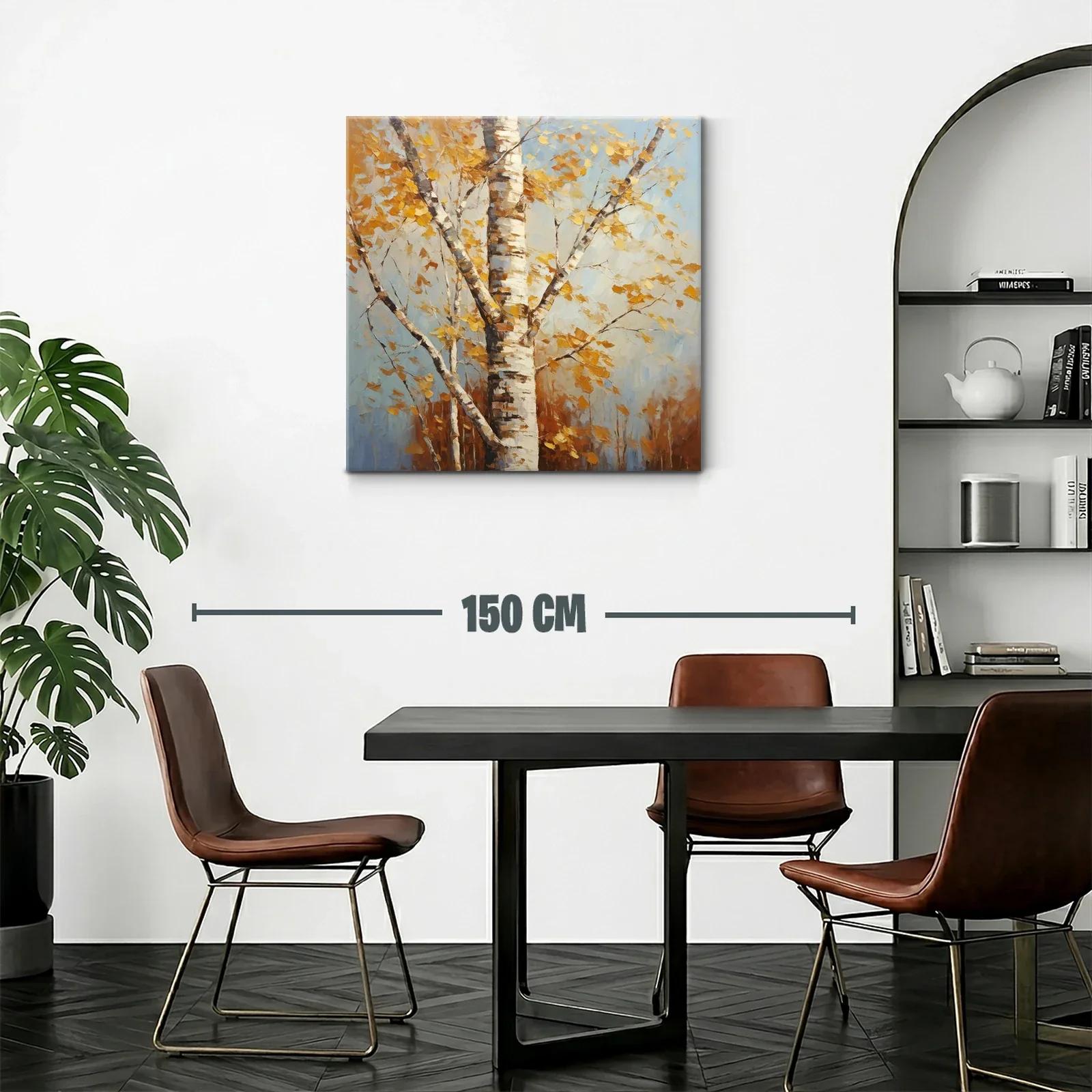 Árbol de abedul con hojas doradas en otoño brillante — miniatura 2
