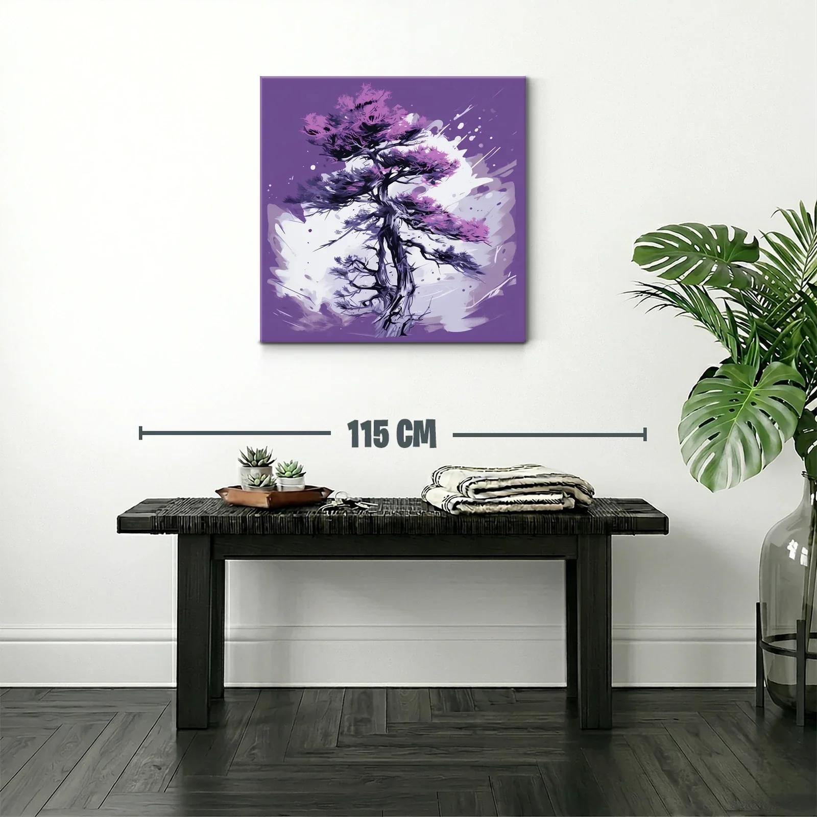 Árbol abstracto con vibrantes tonos morados y lilas — miniatura 2