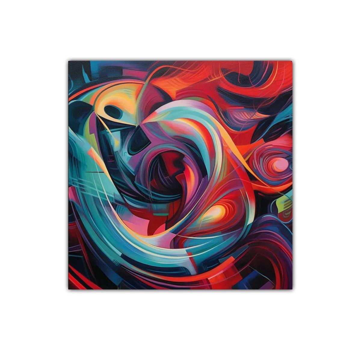 Cuadro abstracto con vibrantes formas y colores dinámicos — imagen principal