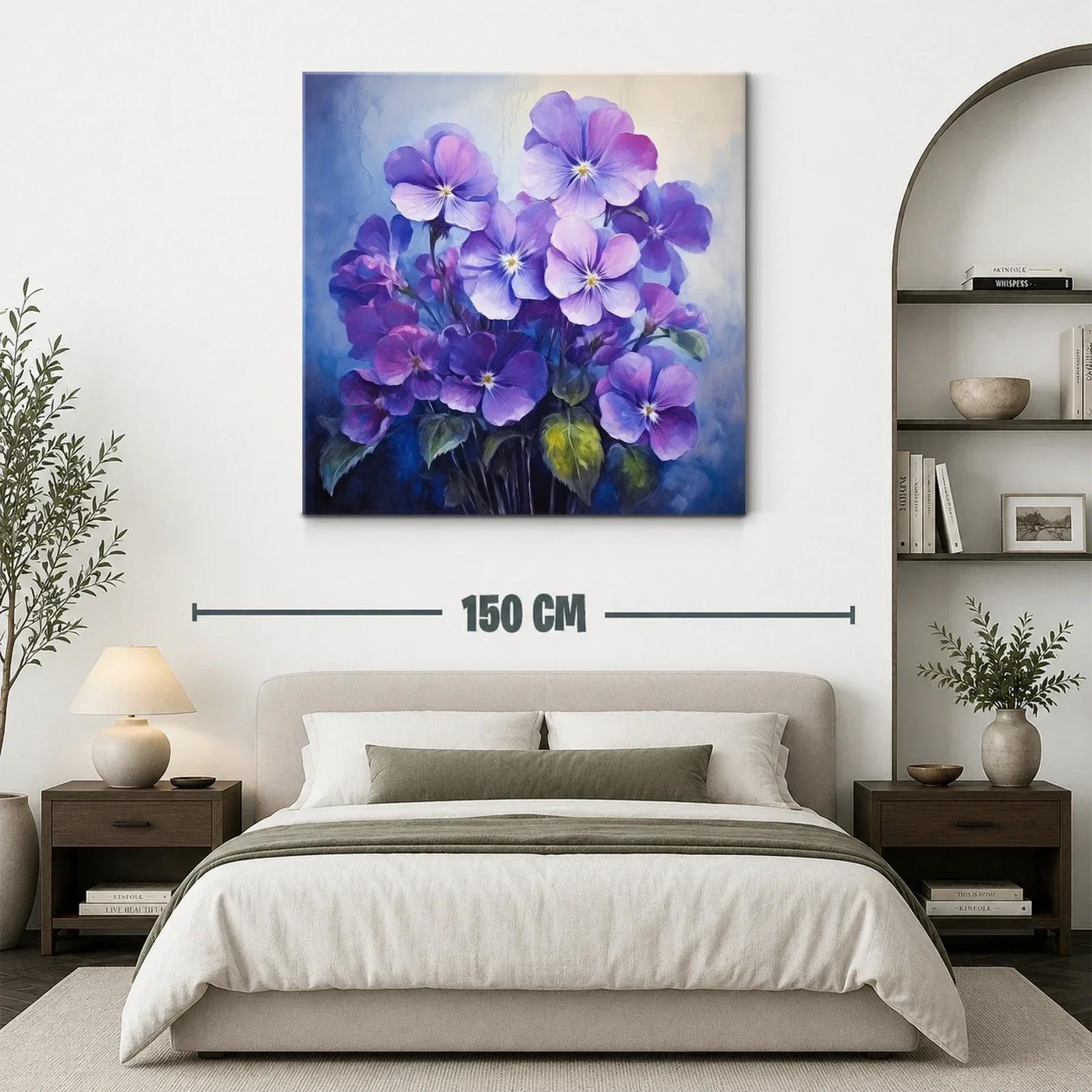 Cuadro con delicadas flores en tonos violeta y azul — miniatura 3