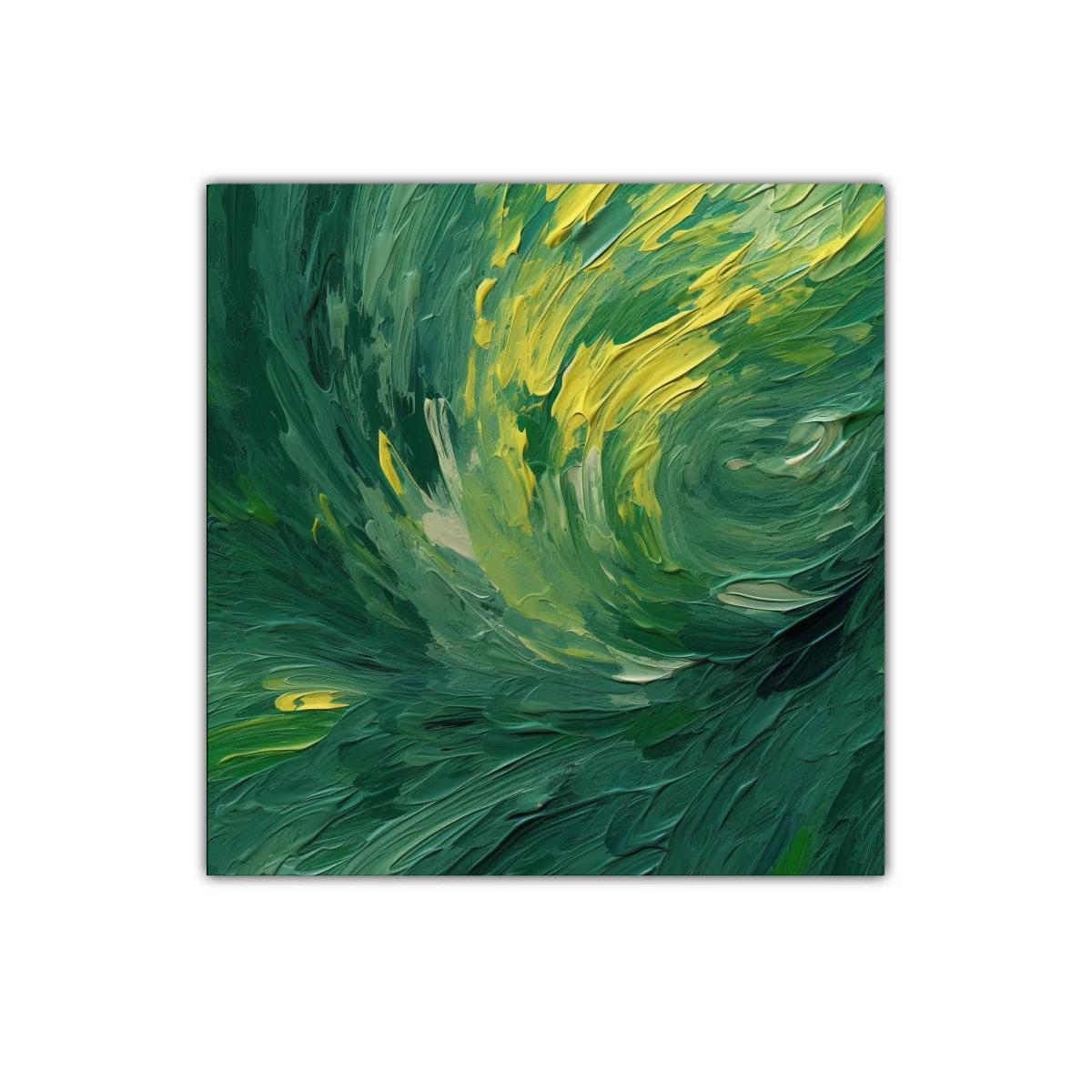 Movimiento orgánico en tonos verdes y amarillos vibrantes — imagen principal