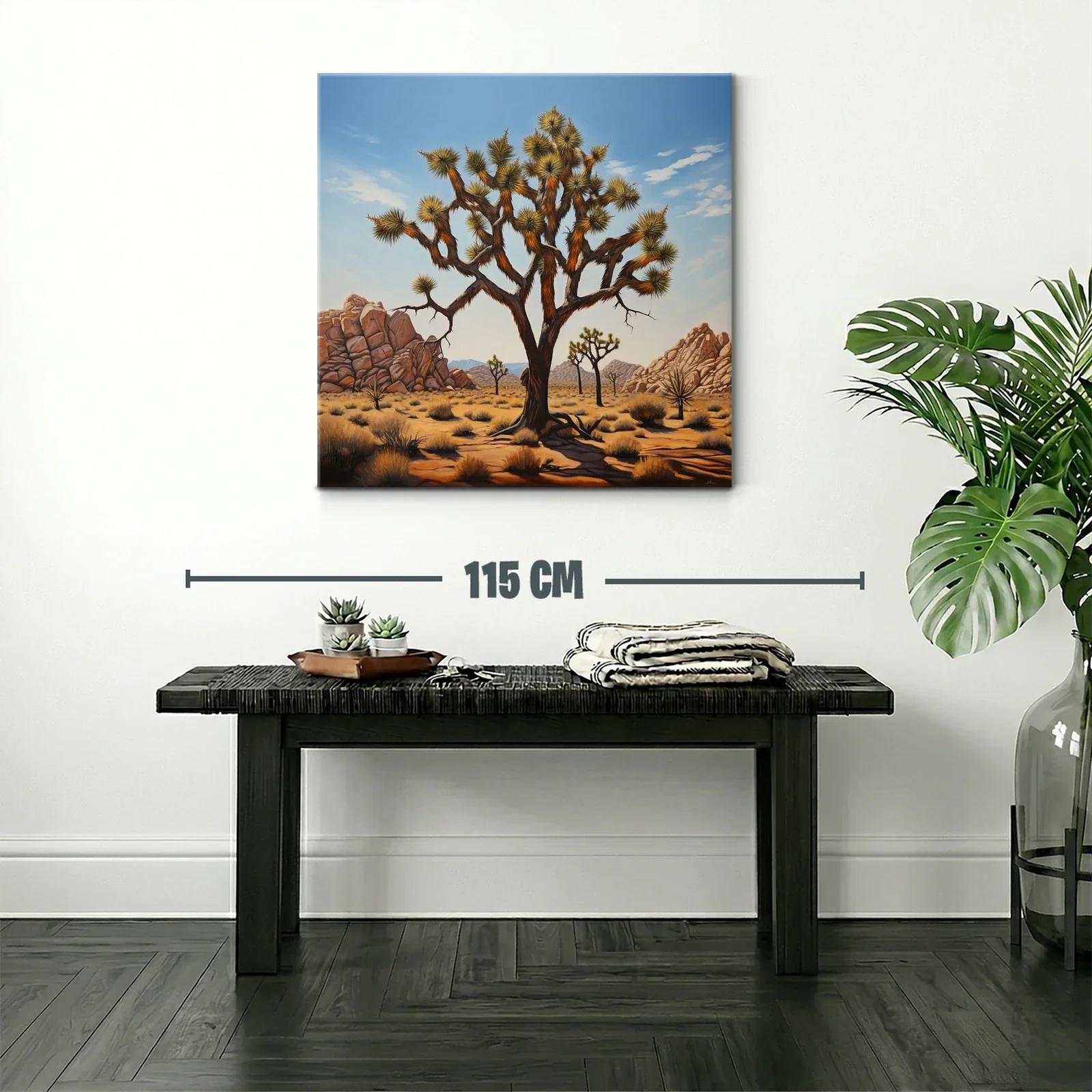 Árbol desértico en paisaje rocoso al atardecer — miniatura 2