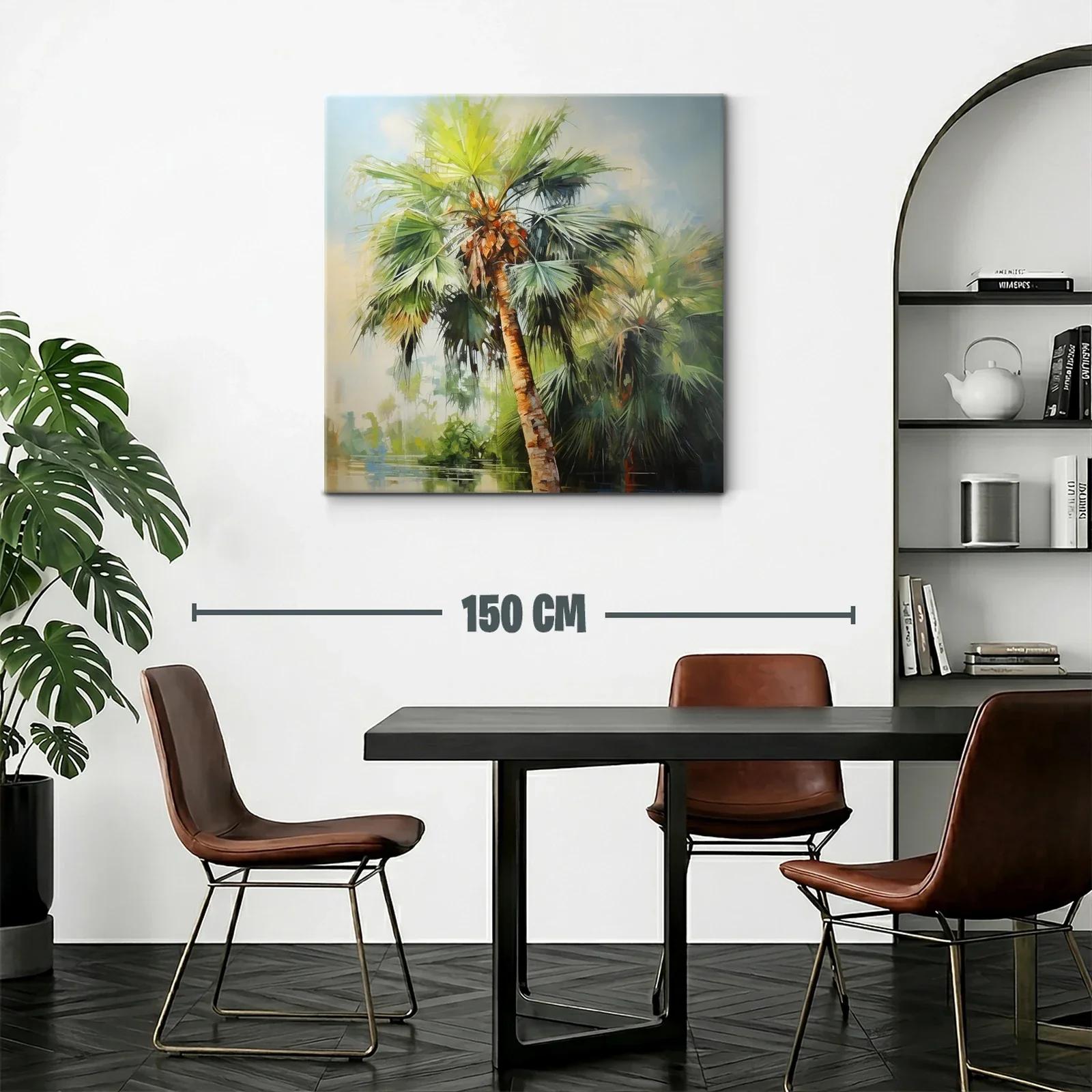 Palmera tropical con vibrantes tonos verdes y naranjas — miniatura 2
