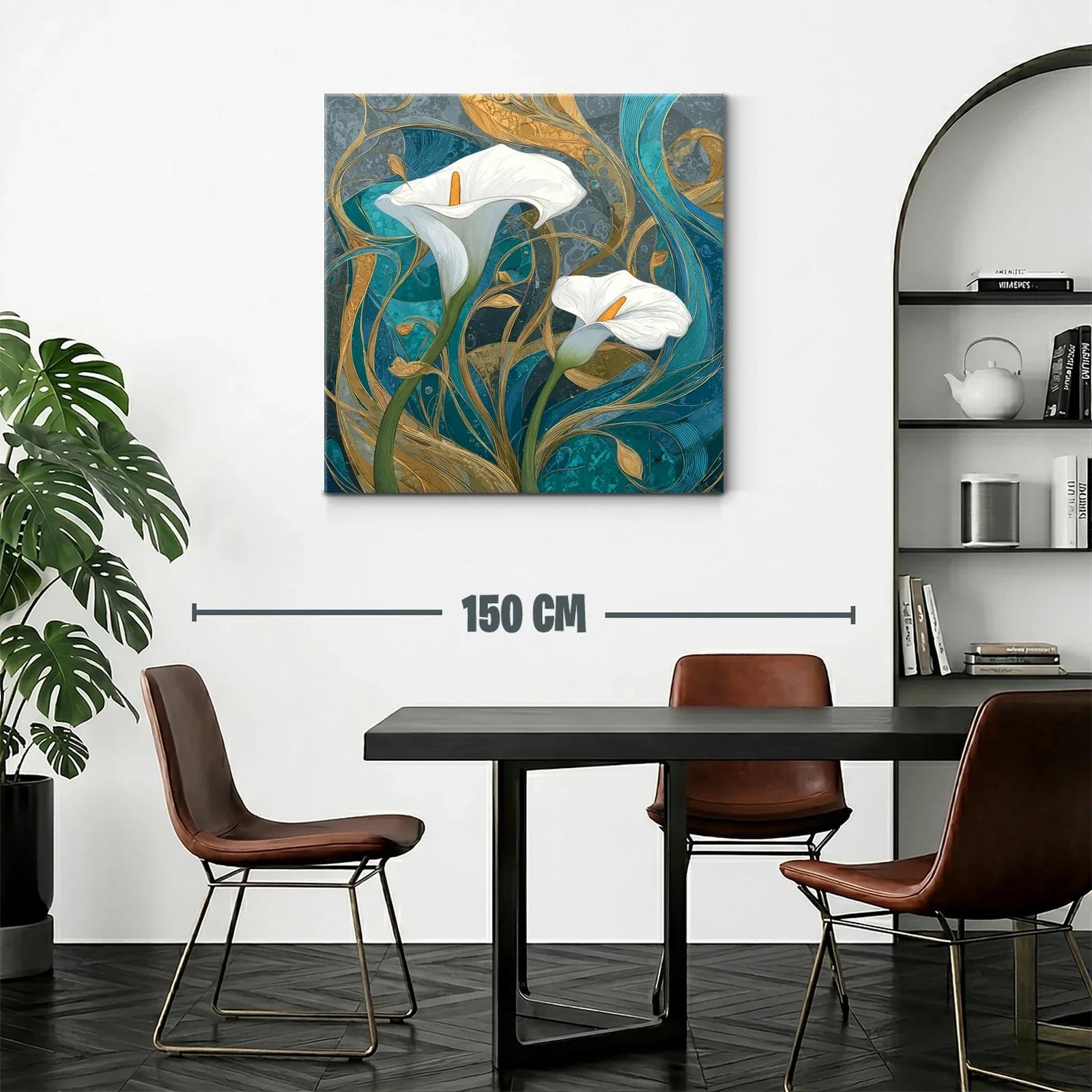 Elegancia natural con lirios blancos y diseño abstracto — miniatura 2