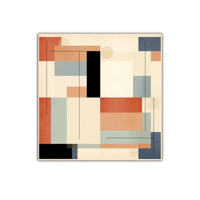 Composición geométrica con tonos cálidos y neutros