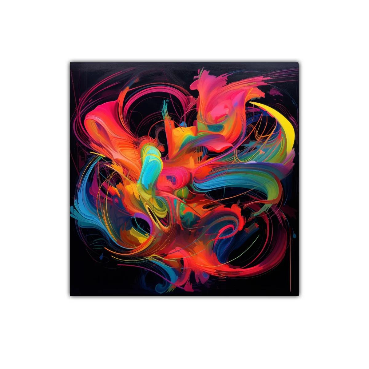 Explosión de color con formas en movimiento vibrantes