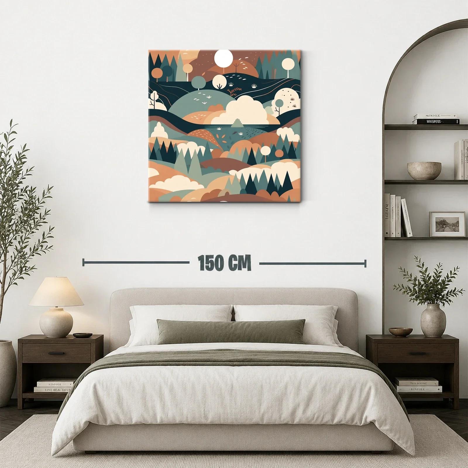 Paisaje abstracto sereno con tonos tierra y formas suaves — miniatura 3
