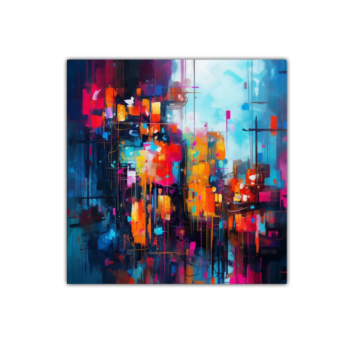 Cuadro abstracto colores vibrantes y contrastes dinámicos — imagen principal