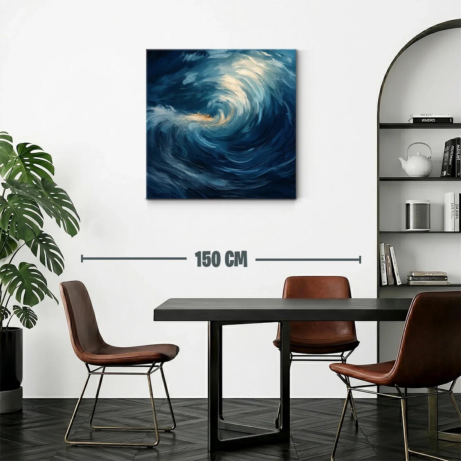 Espiral de Olas en Tonos Azul Profundo y Crema — miniatura 2
