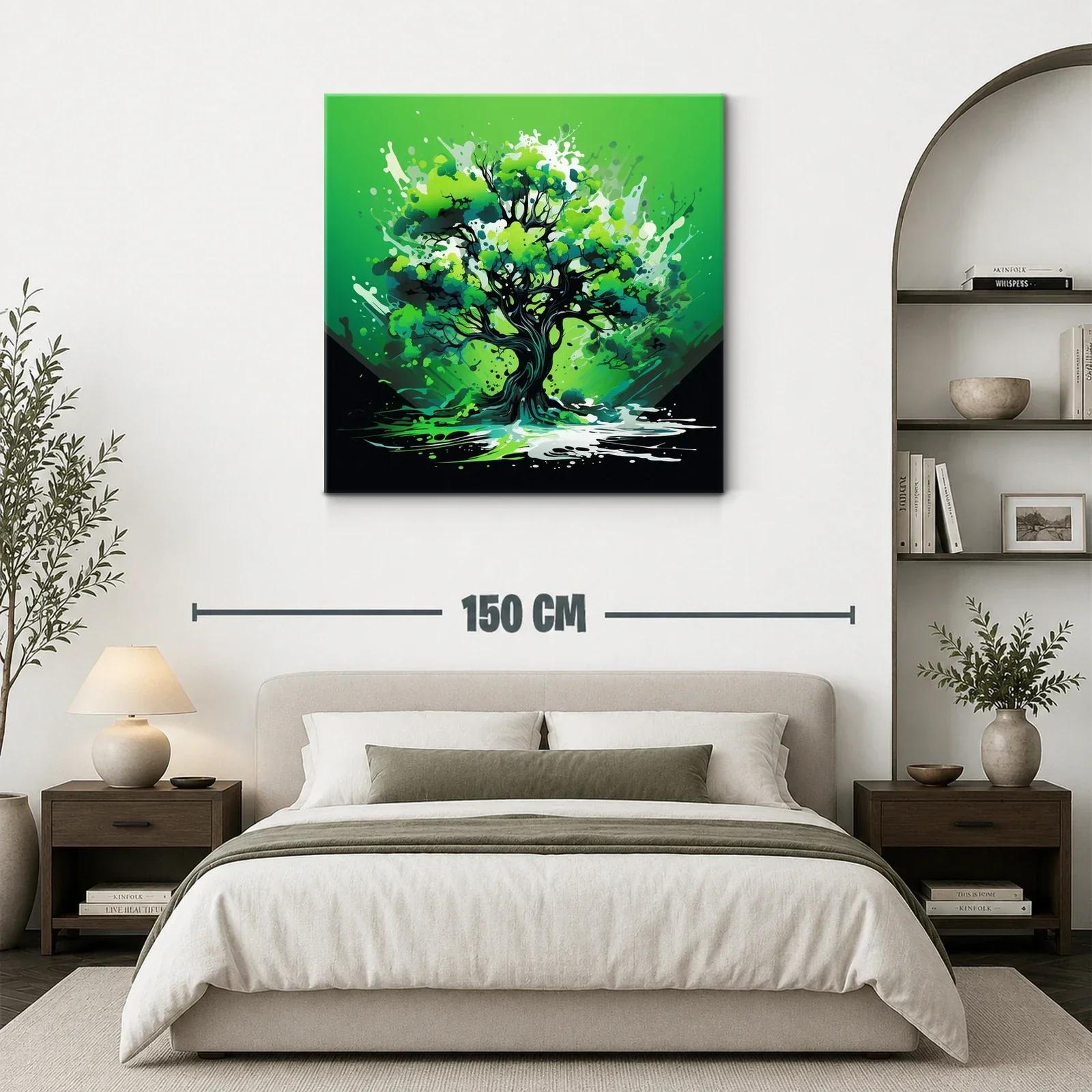 Árbol vibrante con explosión de verdes y energía dinámica — miniatura 3
