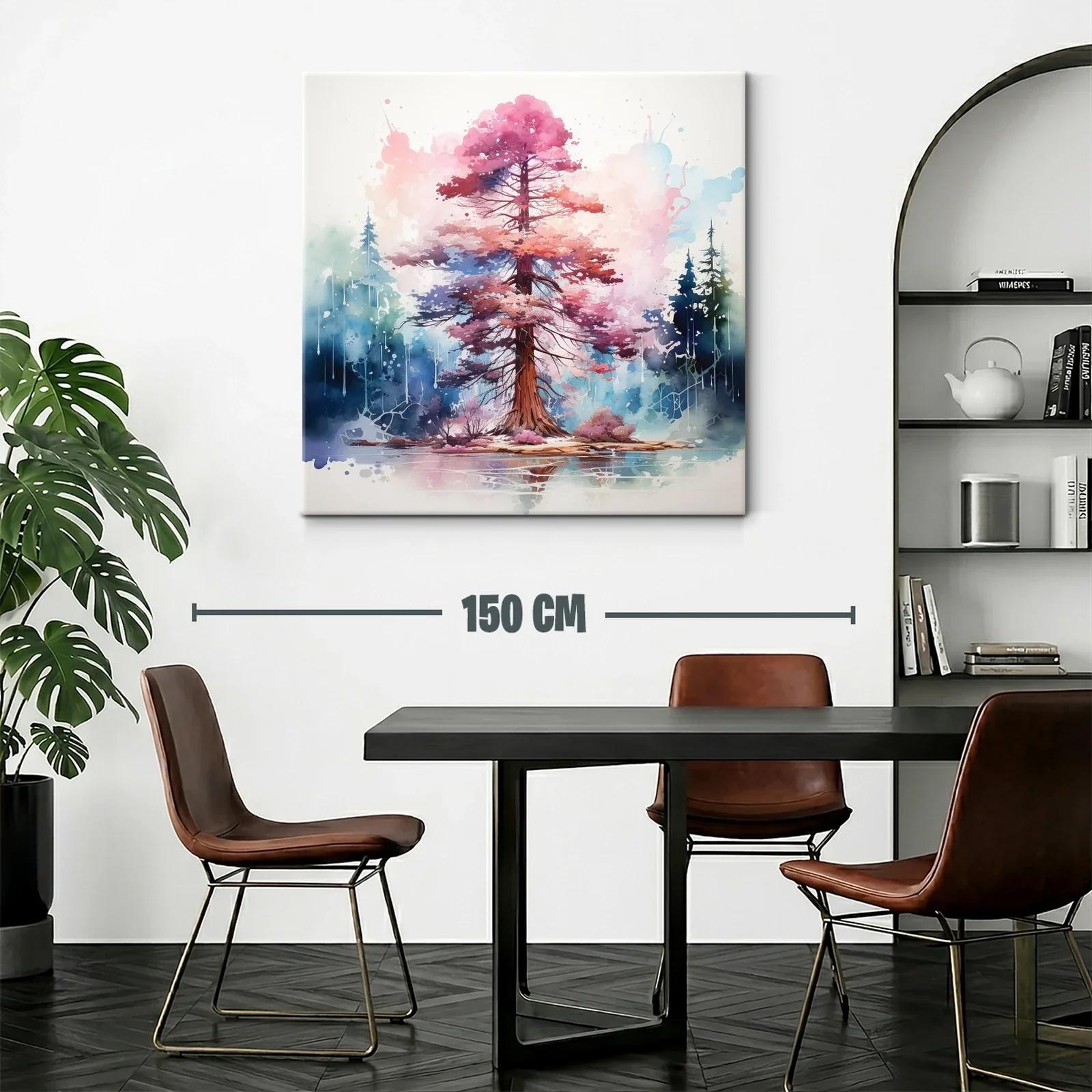 Árbol en tonos rosas y azules con reflejo en agua — miniatura 2