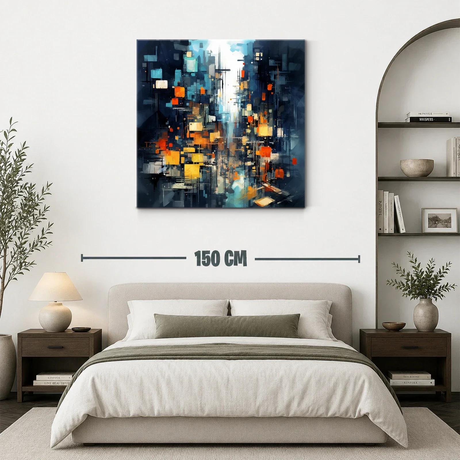 Composición abstracta con luces cálidas y tonos fríos — miniatura 3