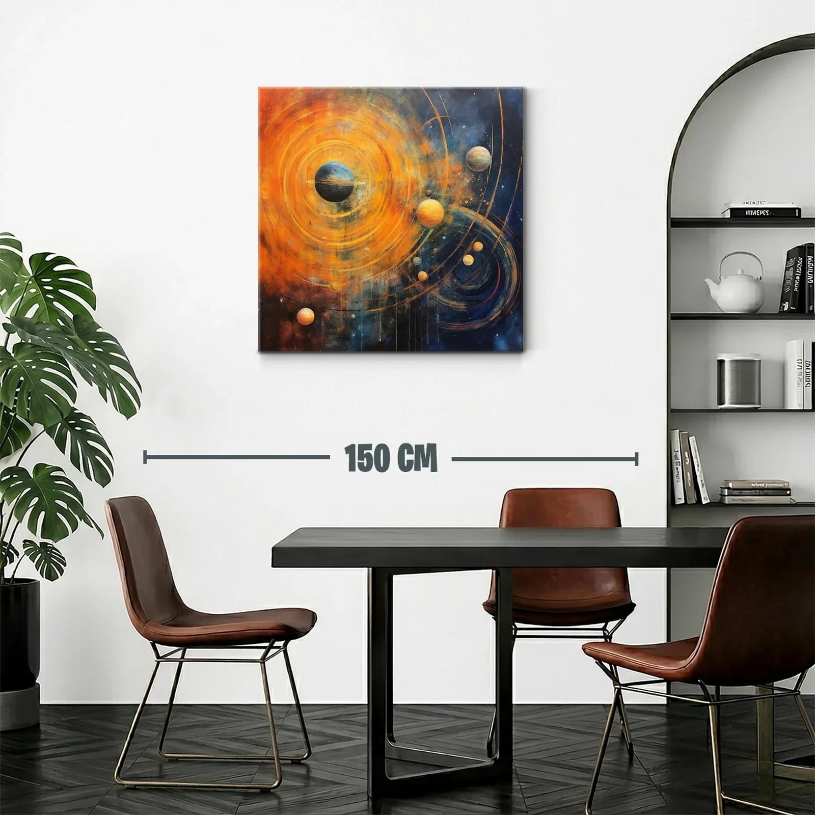 Explosión cósmica de planetas en vibrantes tonos cálidos — miniatura 2