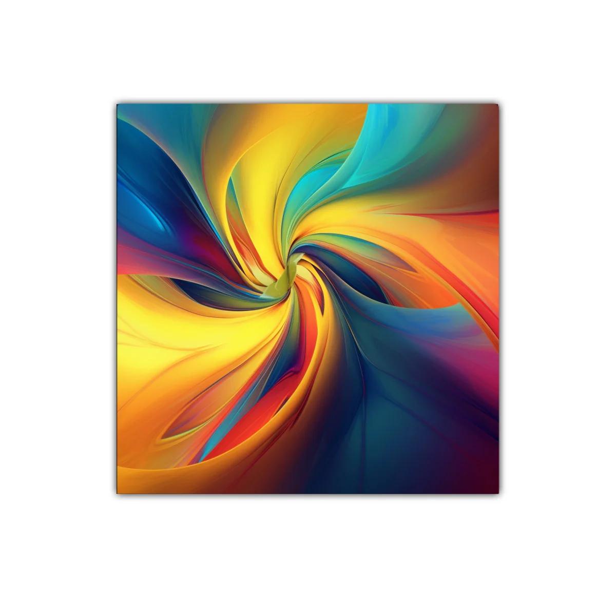 Cuadro abstracto con remolino de colores vibrantes — miniatura 1