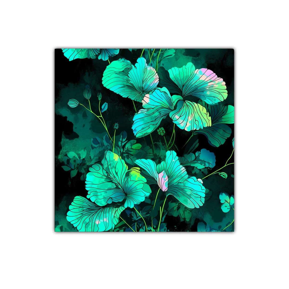 Flores vibrantes en tonos azul y verde para decorar espacios — imagen principal