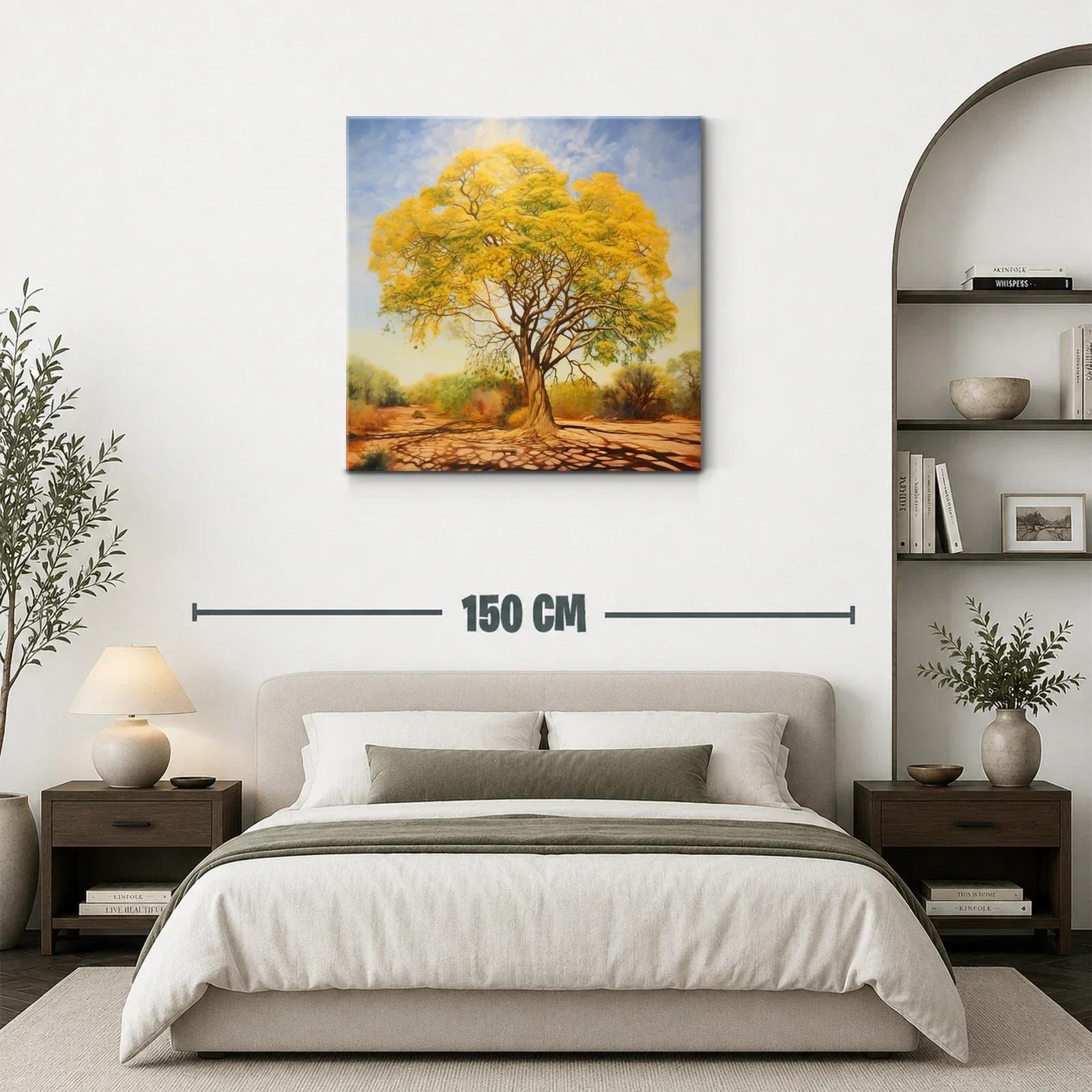 Árbol Dorado en Paisaje de Luz y Sombra Cálida — miniatura 3