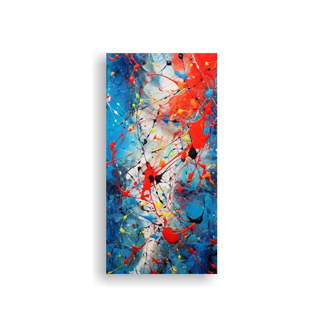 Cuadro de salpicaduras abstractas con chorretones y líneas finas