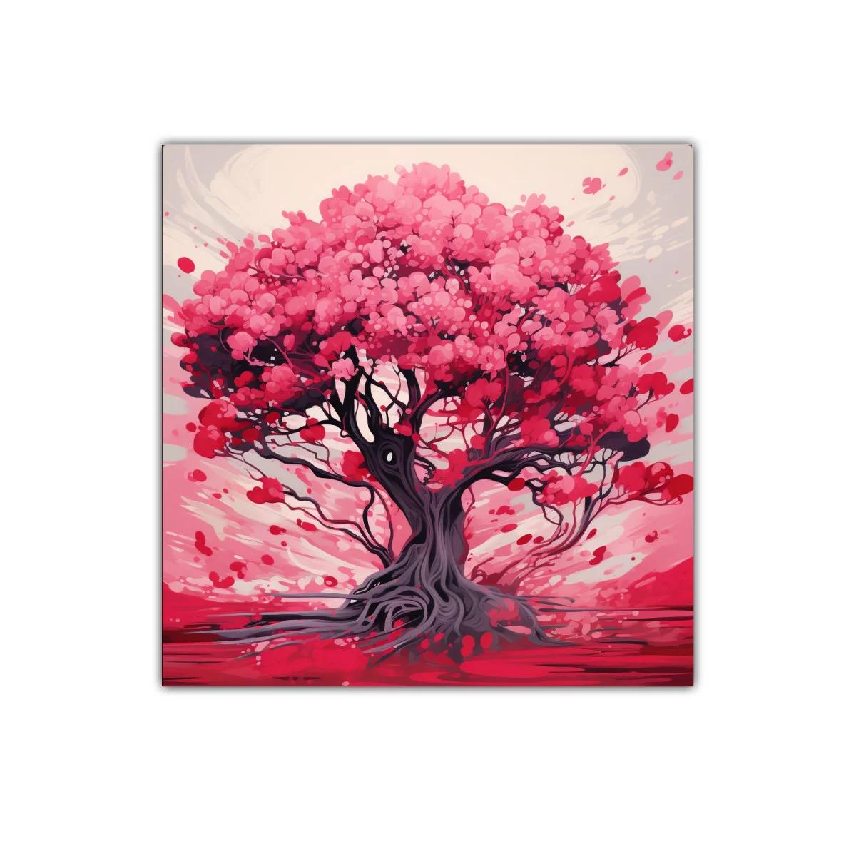 Árbol vibrante con tonos rosas y rojos intensos — imagen principal