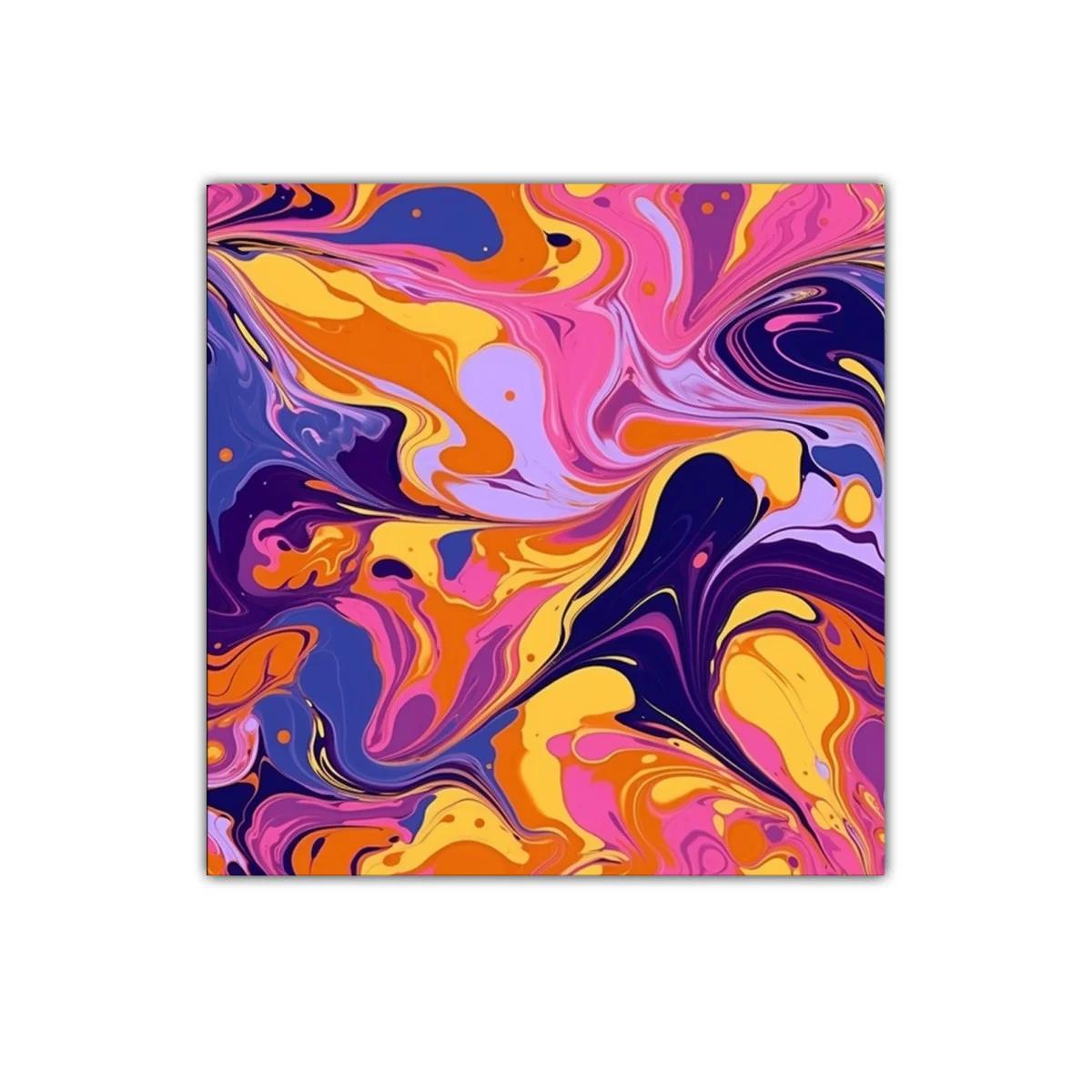 Cuadro abstracto vibrante con colores intensos y formas fluidas — imagen principal