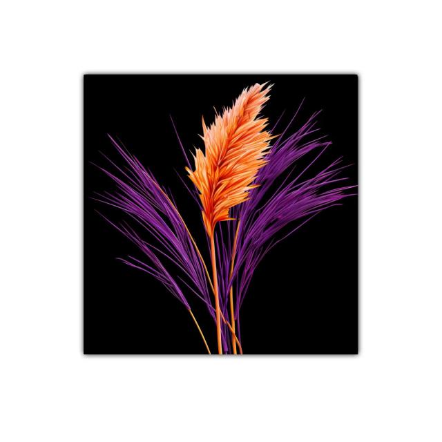 Cuadro decorativo con ramas estilizadas en tonos vibrantes