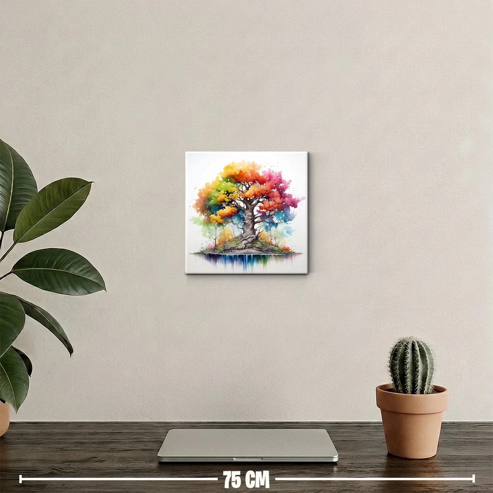 Árbol vibrante con explosión de colores y raíces entrelazadas — miniatura 2