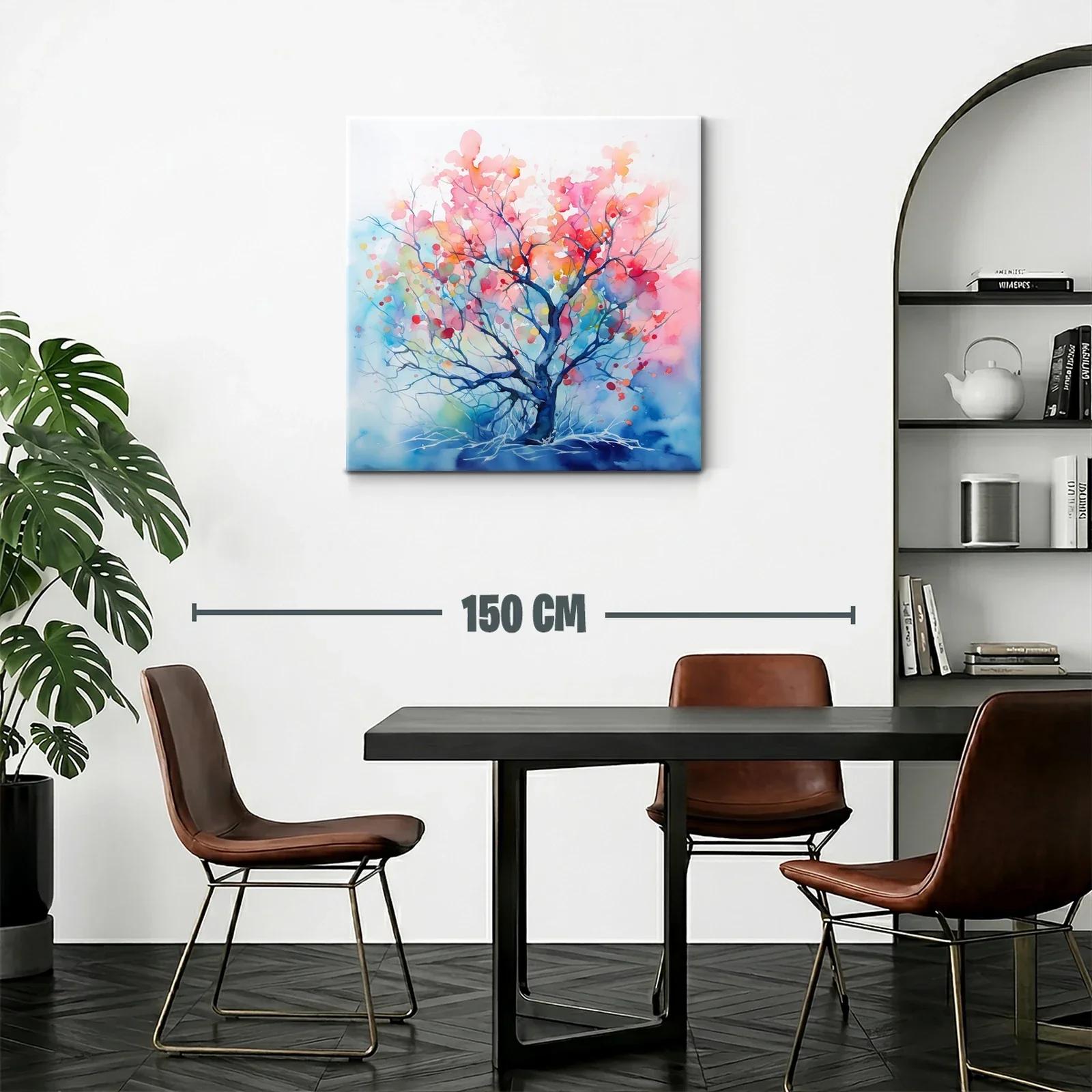 Árbol abstracto en tonos cálidos y fríos vibrantes — miniatura 2