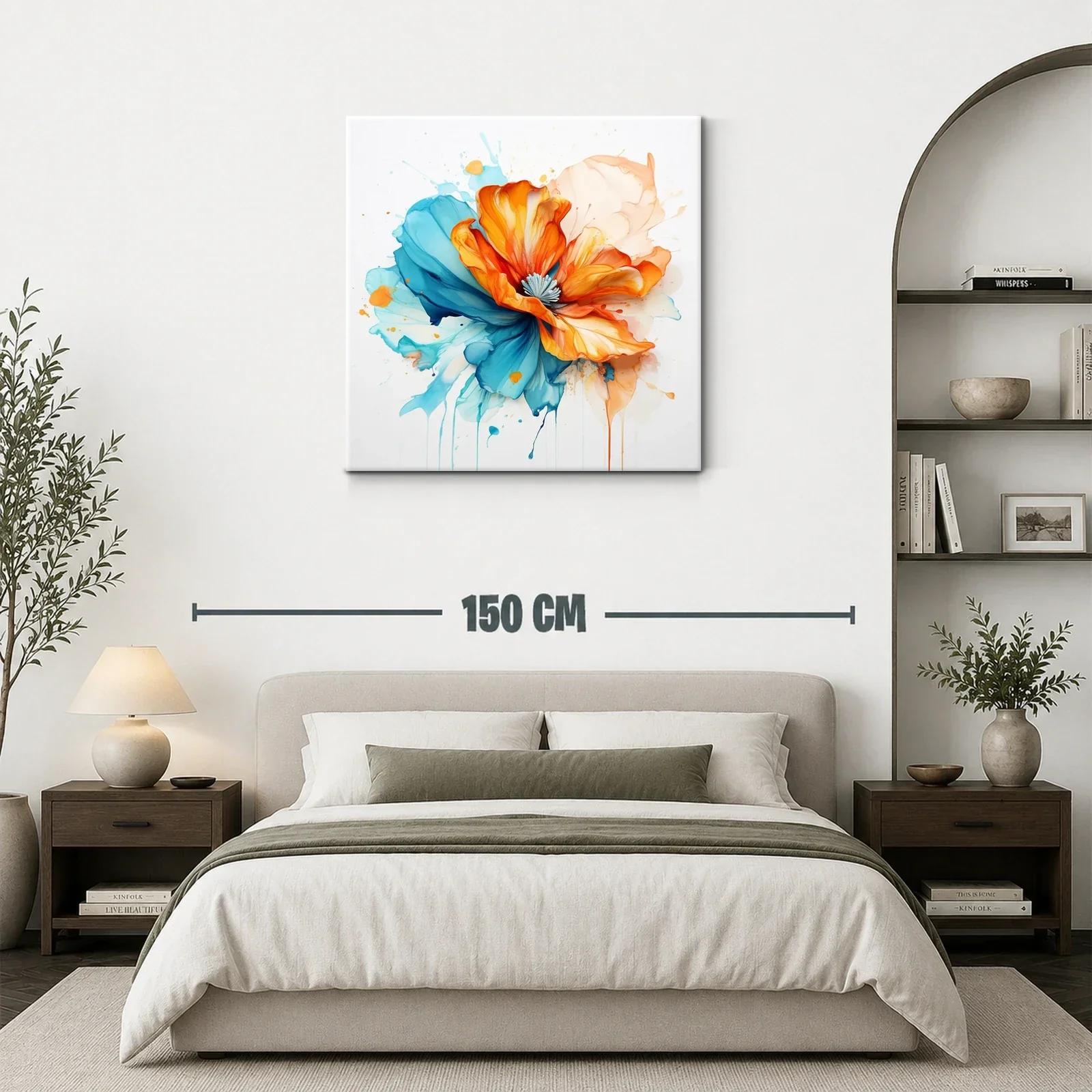 Flor abstracta vibrante con tonos cálidos y fríos en armonía — miniatura 3