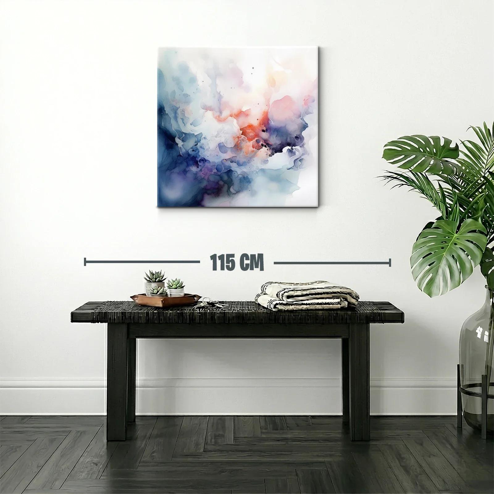 Cuadro abstracto con tonos suaves y vibrantes — miniatura 2