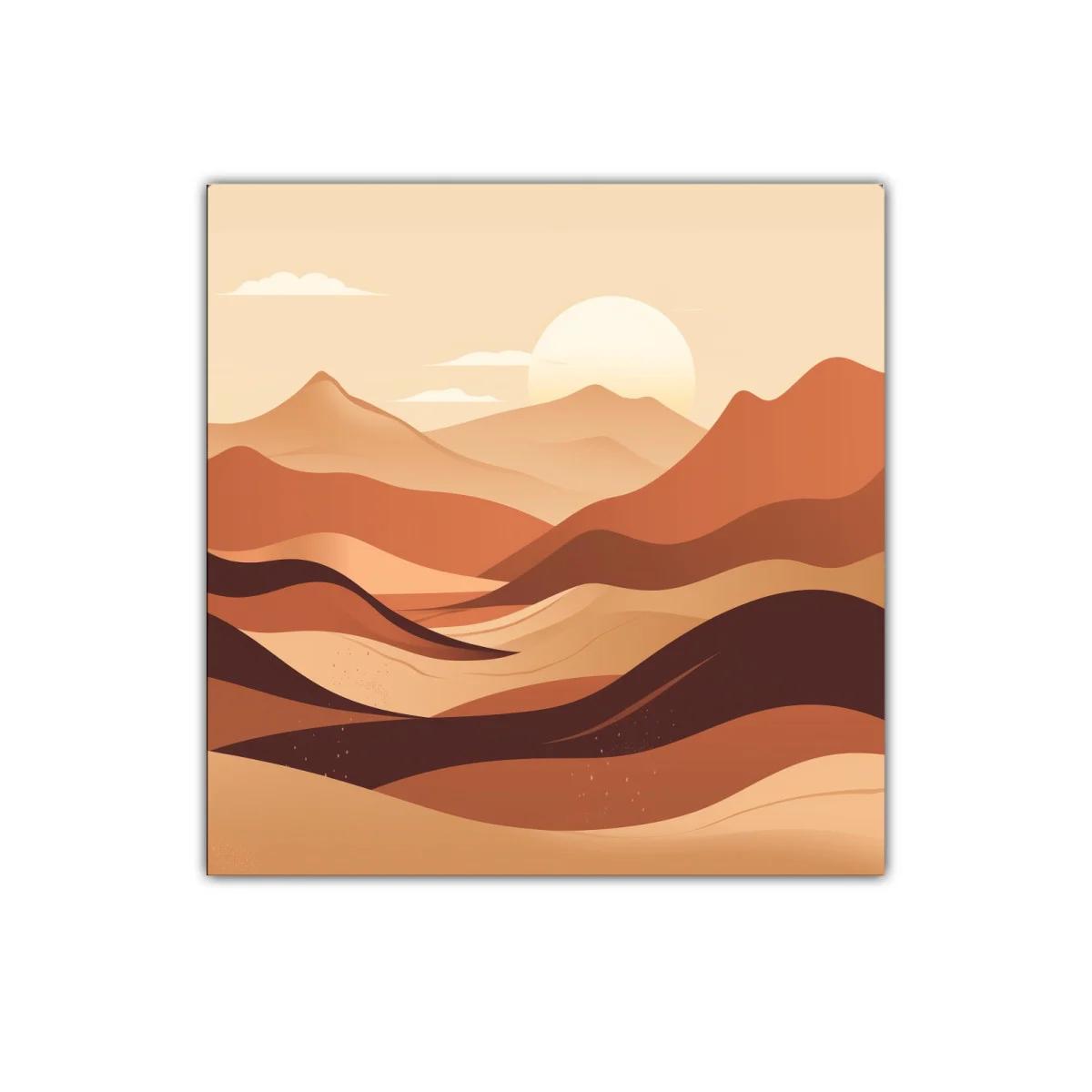 Paisaje abstracto con montañas en tonos cálidos y amanecer — imagen principal