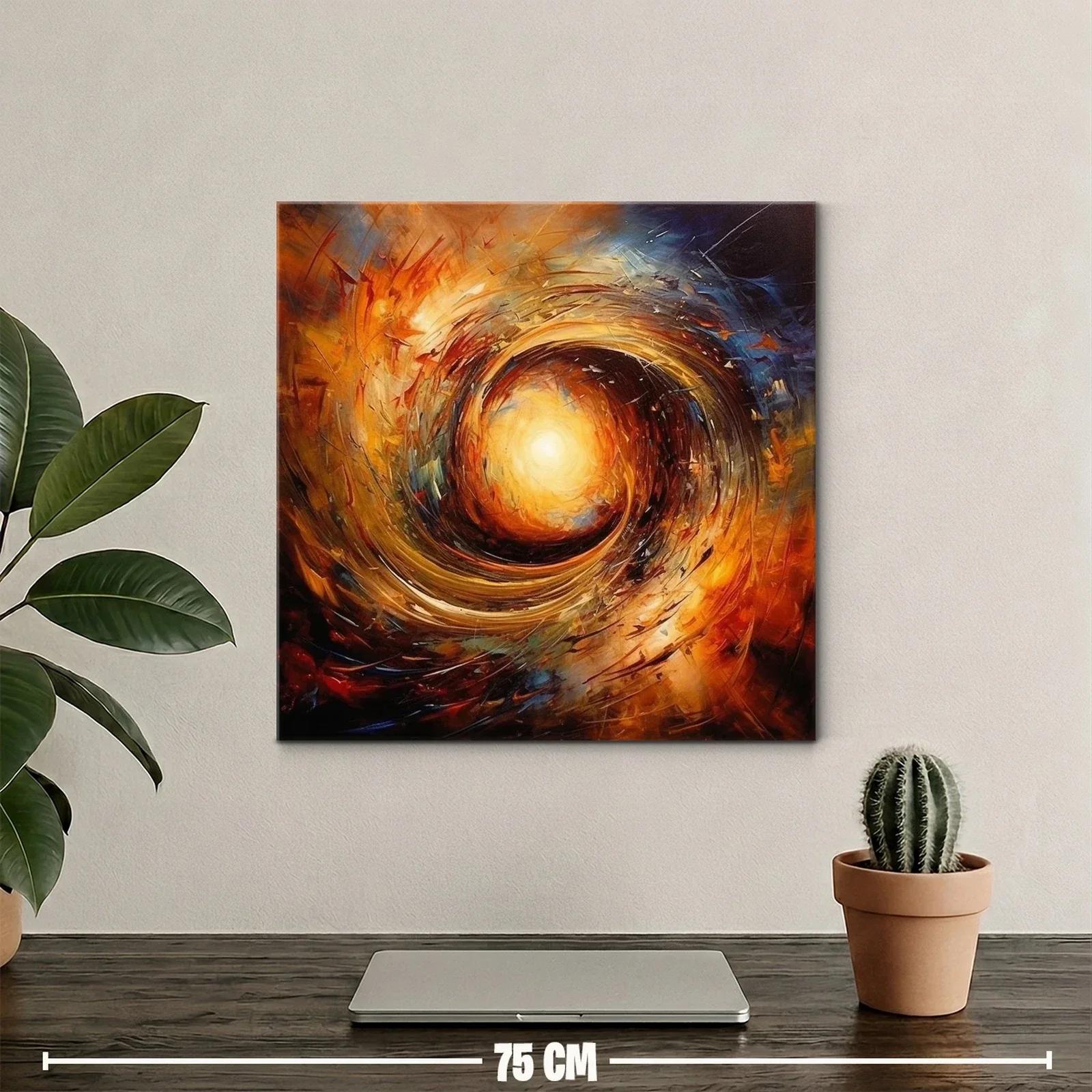 Cuadro Abstracto Espiral de Luz y Energía Cálida — miniatura 2