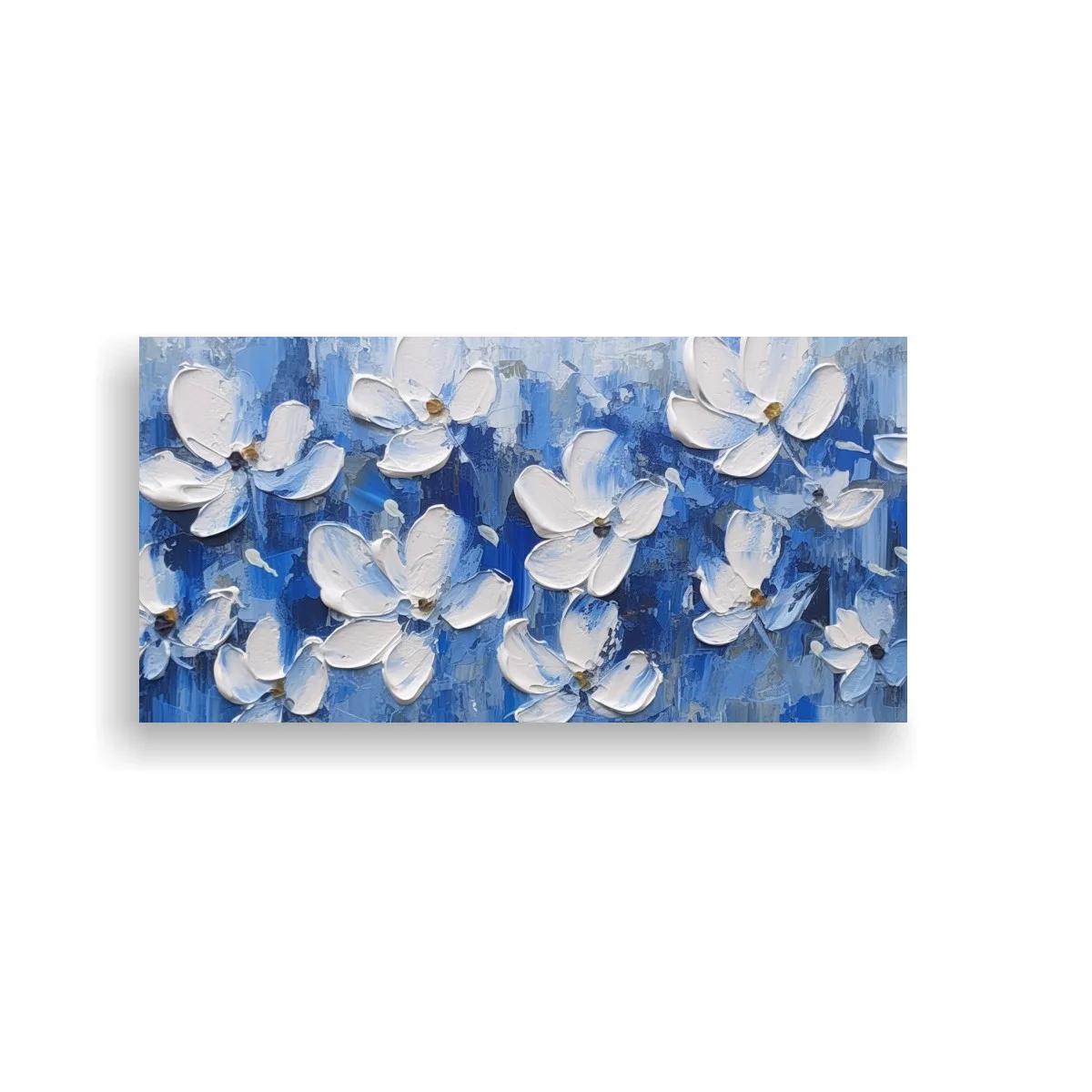 Cuadro flores blancas en formato horizontal