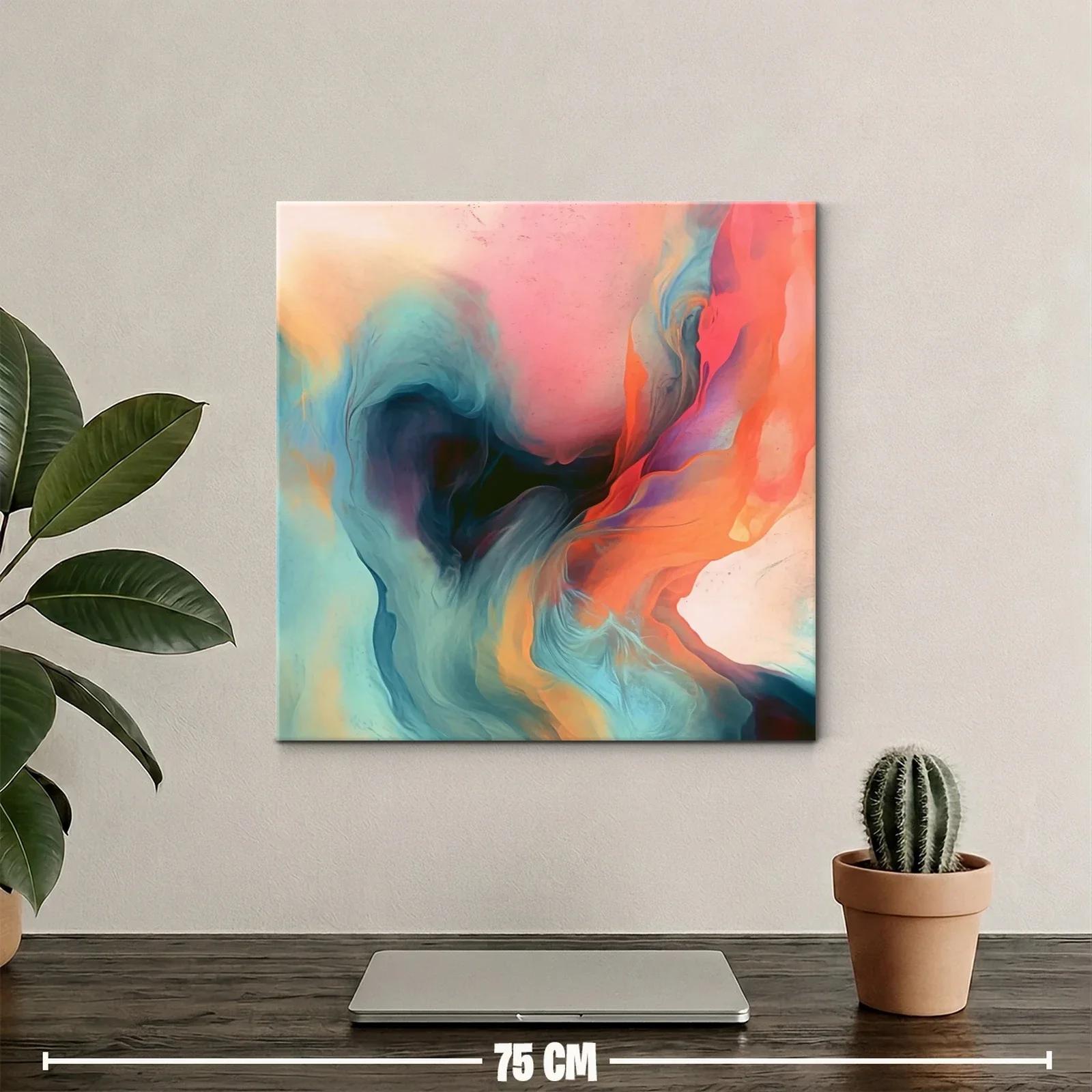 Composición abstracta con tonos cálidos y fríos vibrantes — miniatura 2