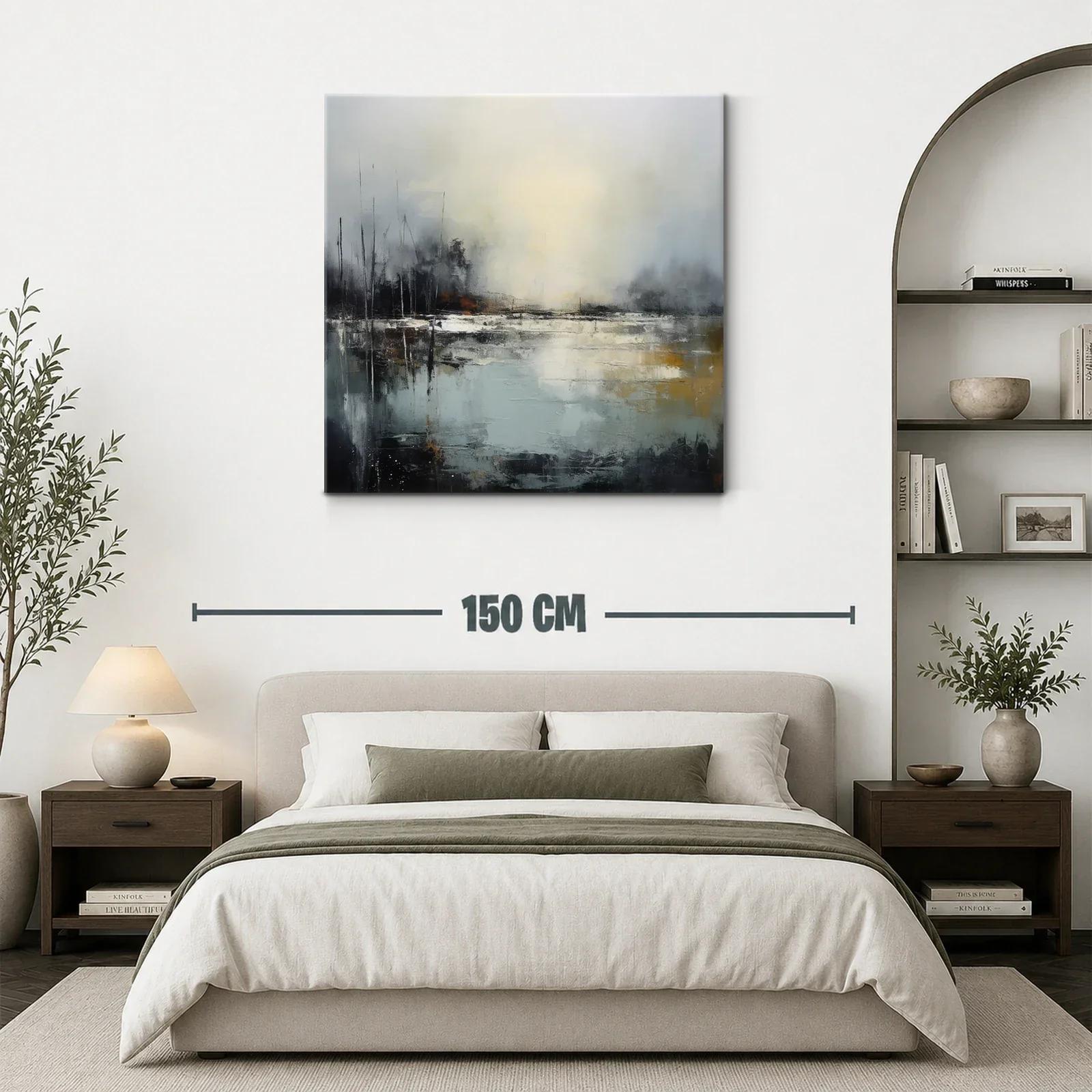 Paisaje abstracto con tonalidades grises y ocres — miniatura 3