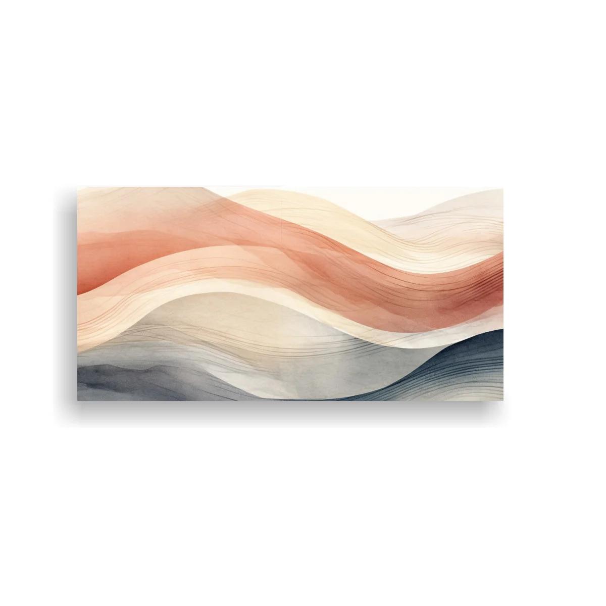 Cuadro ondas abstractas en capas terracota