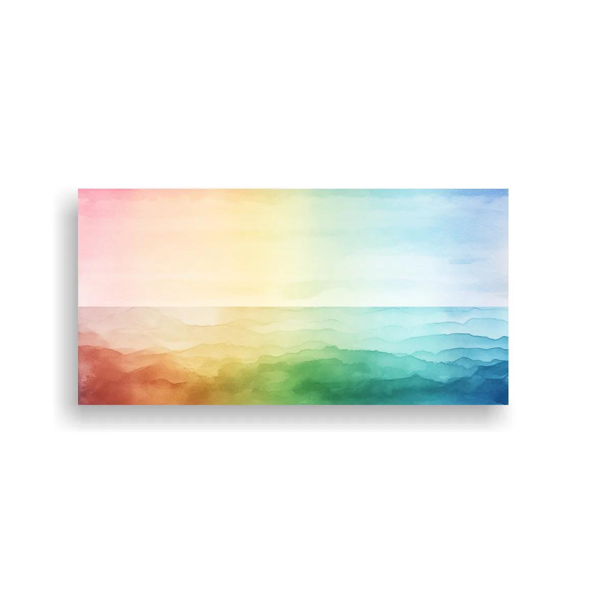 Cuadro paisaje abstracto de montañas en acuarela panorámica — imagen principal