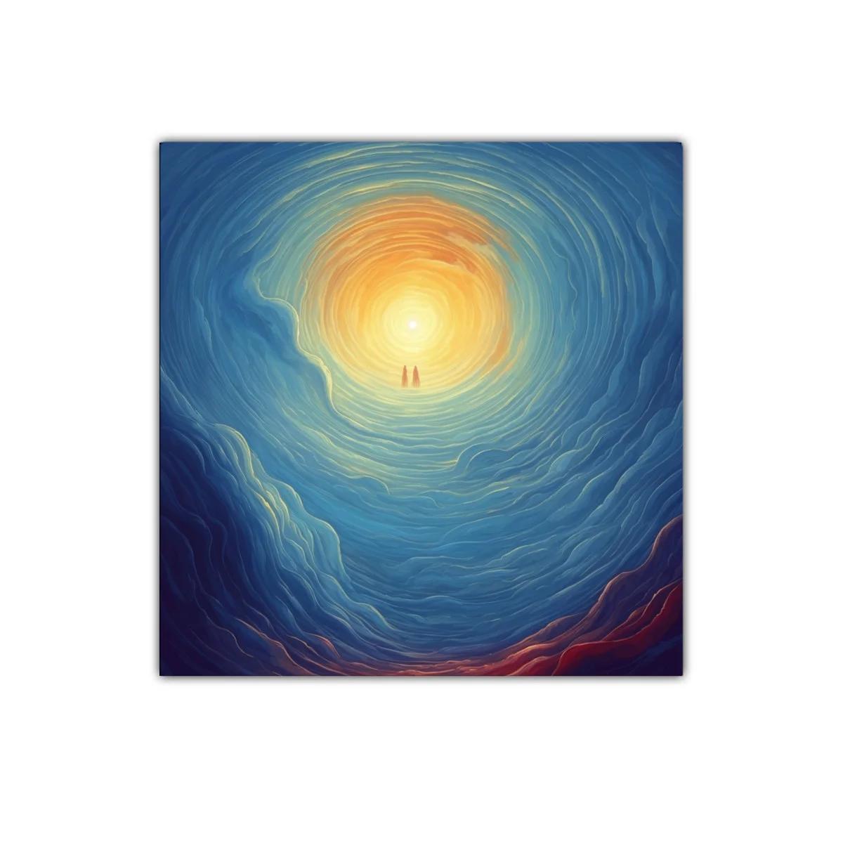 Encuentro en el túnel de luz y sombras azules — imagen principal