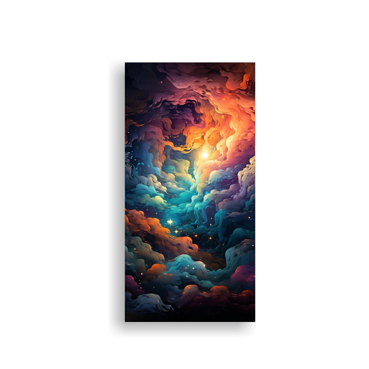 Cuadro nubes turbulentas con resplandor central — imagen principal
