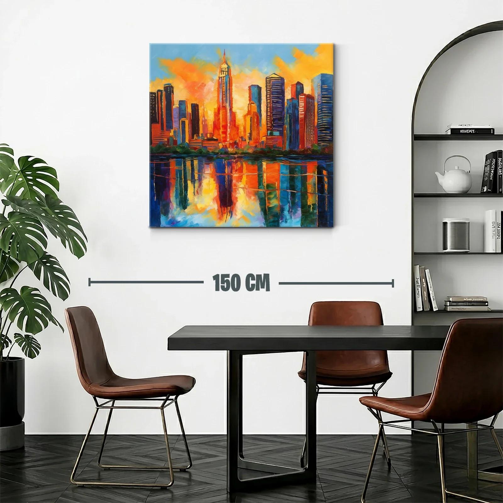 Atardecer vibrante en ciudad con reflejos impresionantes — miniatura 2