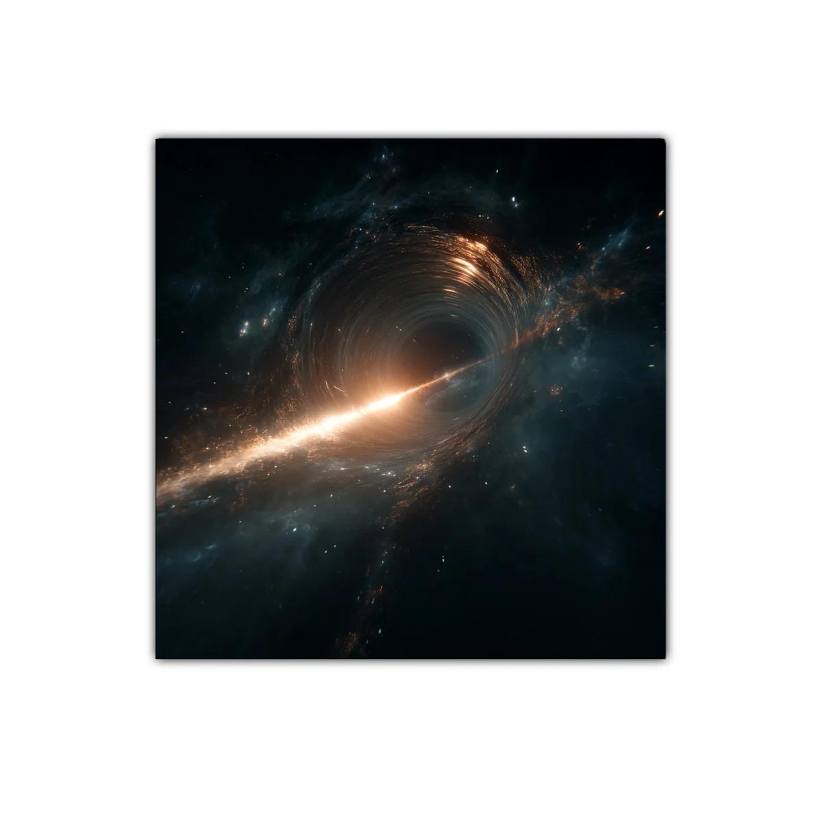 Cuadro Espacial con Agujero Negro y Luz Radiante — imagen principal