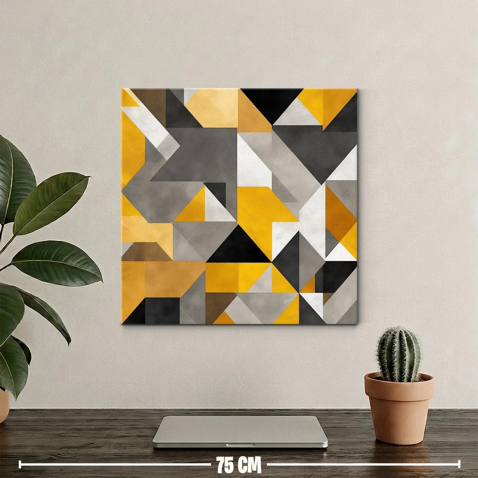 Composición geométrica moderna en tonos amarillos y grises — miniatura 2
