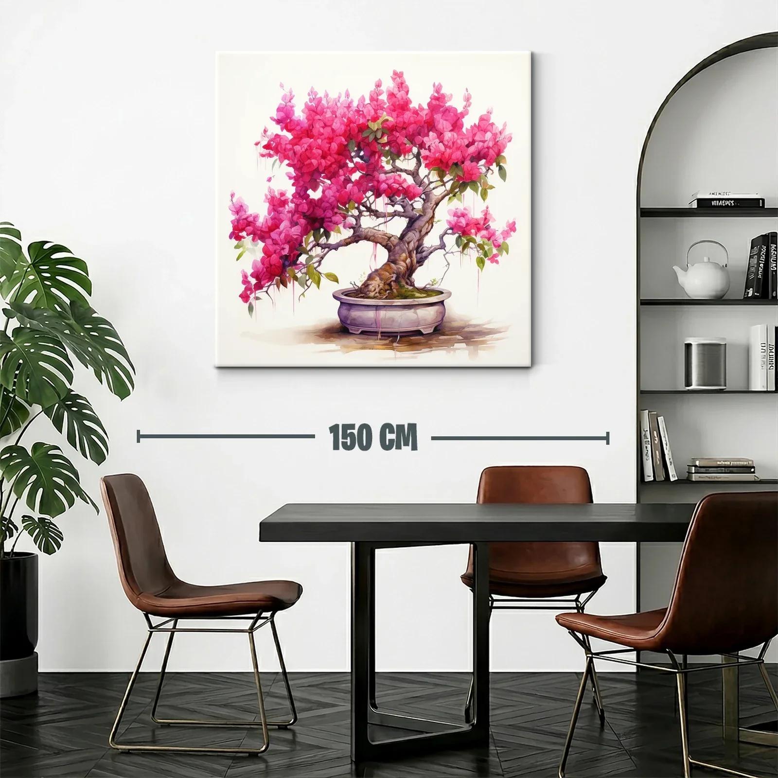 Bonsái con flores vibrantes en tonos rosas y verdes — miniatura 2