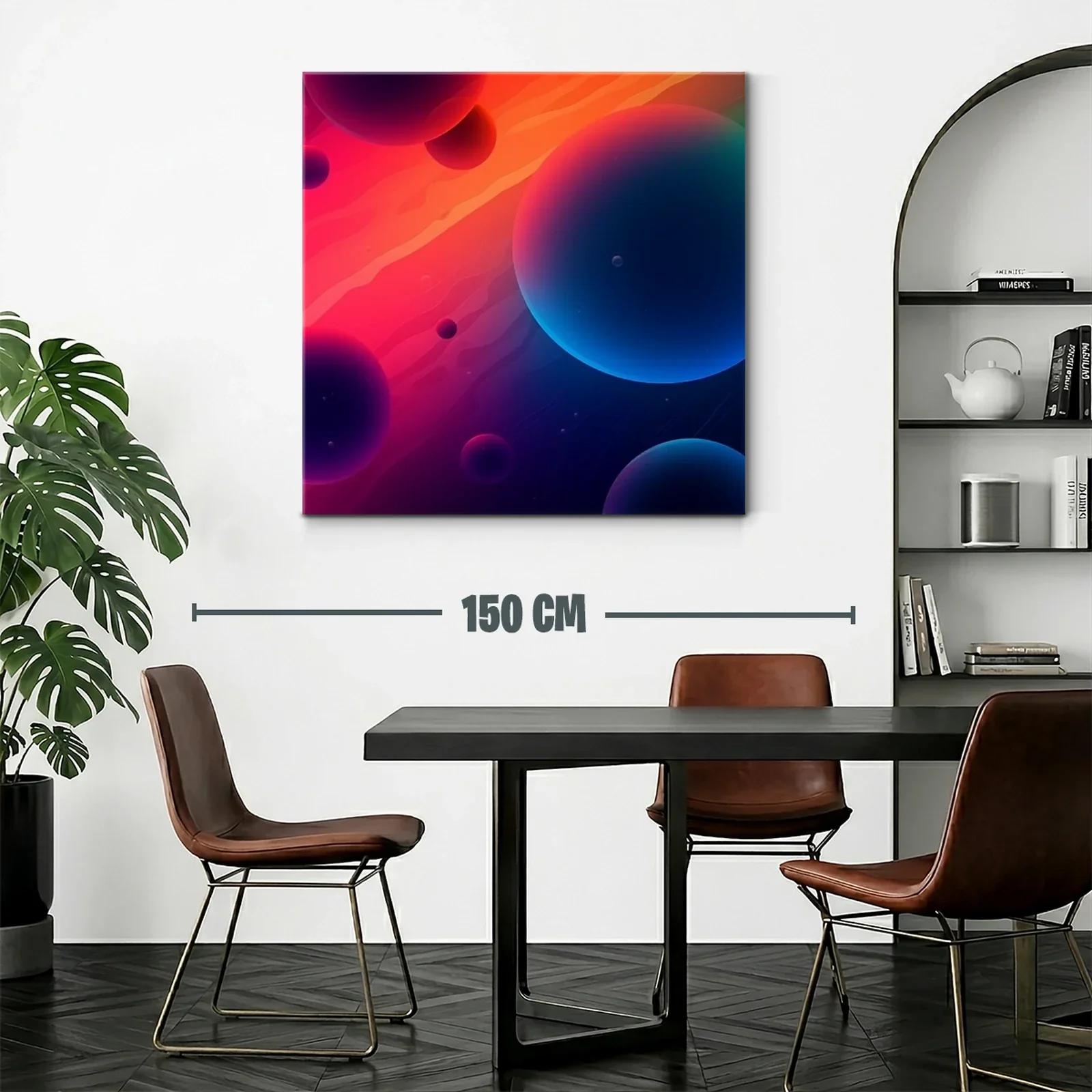 Composición abstracta con esferas en tonos cálidos y fríos — miniatura 2