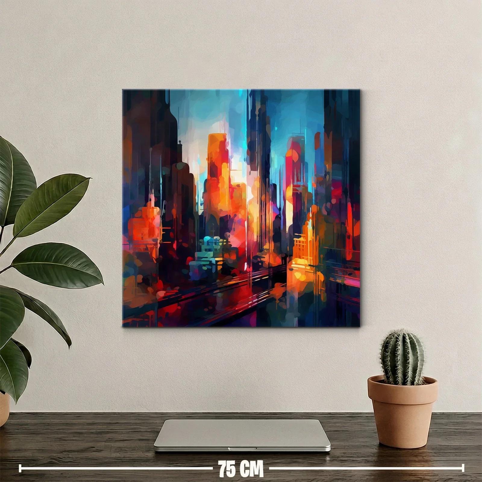 Paisaje urbano vibrante con luces cálidas y frías — miniatura 2
