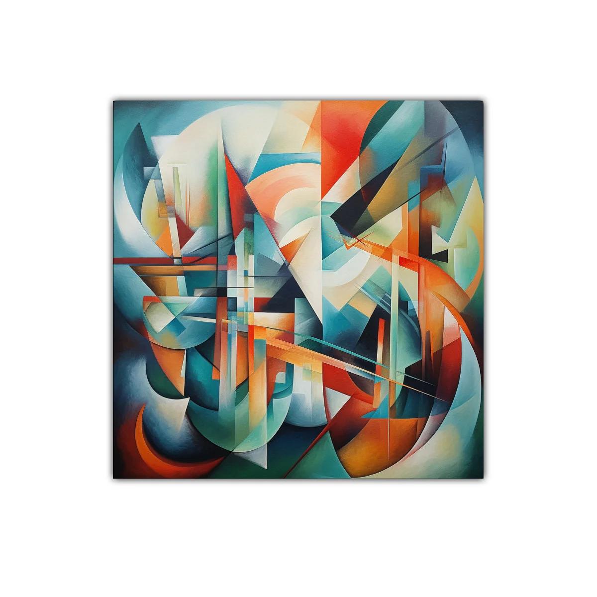 Cuadro abstracto con formas geométricas y colores vibrantes — miniatura 1